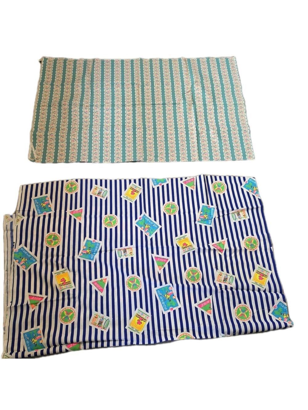 2 Marcus Bros  80s Deadstock Fabric 1.5 yards each Floral Neon Beach themes